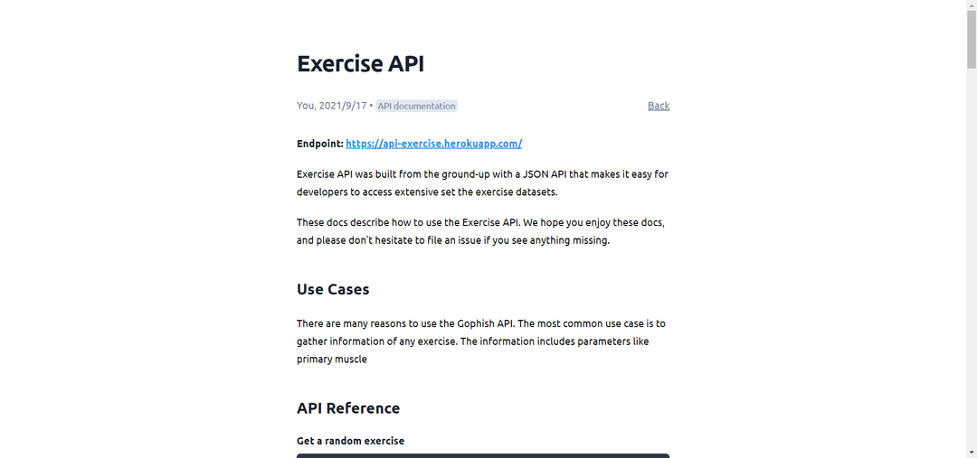 Exercise API