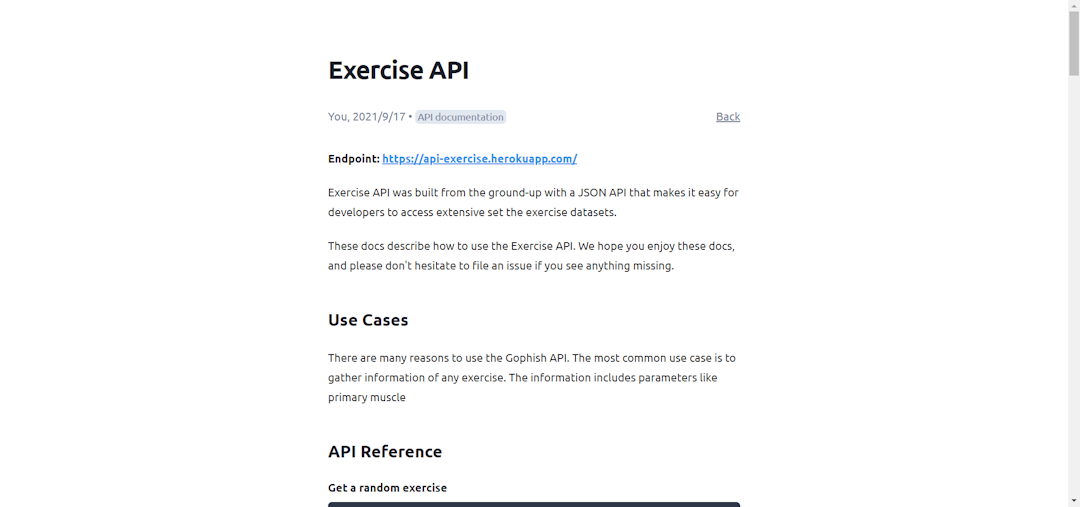 Exercise API